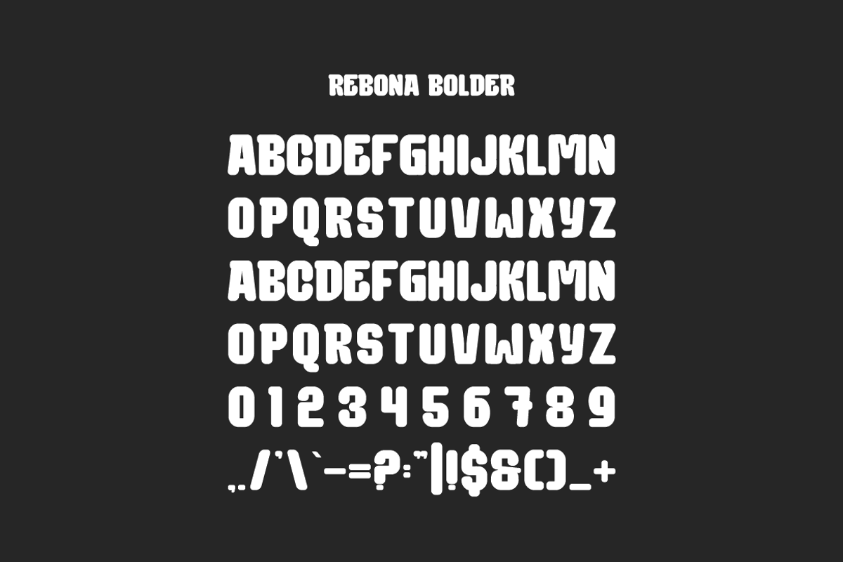 Rebona Bolder - Round Font, a Sans Serif Font by Iqsiart Studio (Photo 3 of 7)