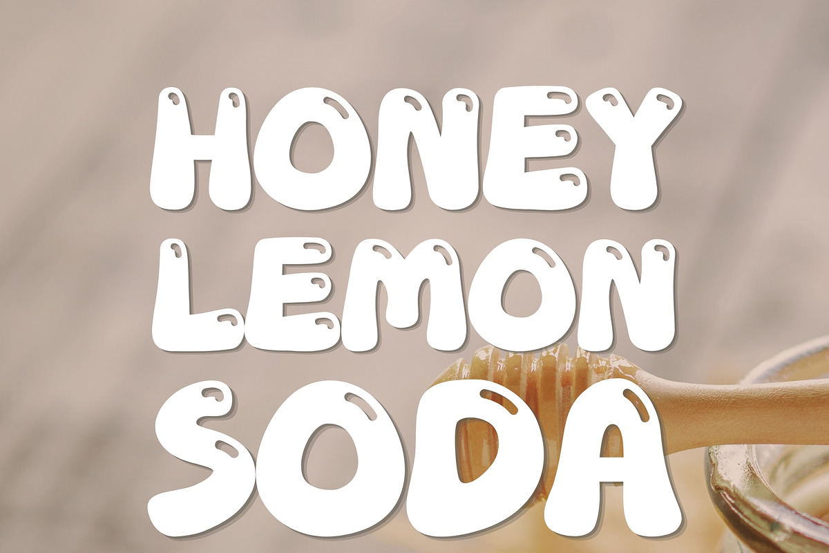 Bubble Display Font-Honey Lemon Soda, a Handwritten Font by ZoloDesignHub (Photo 8 of 8)