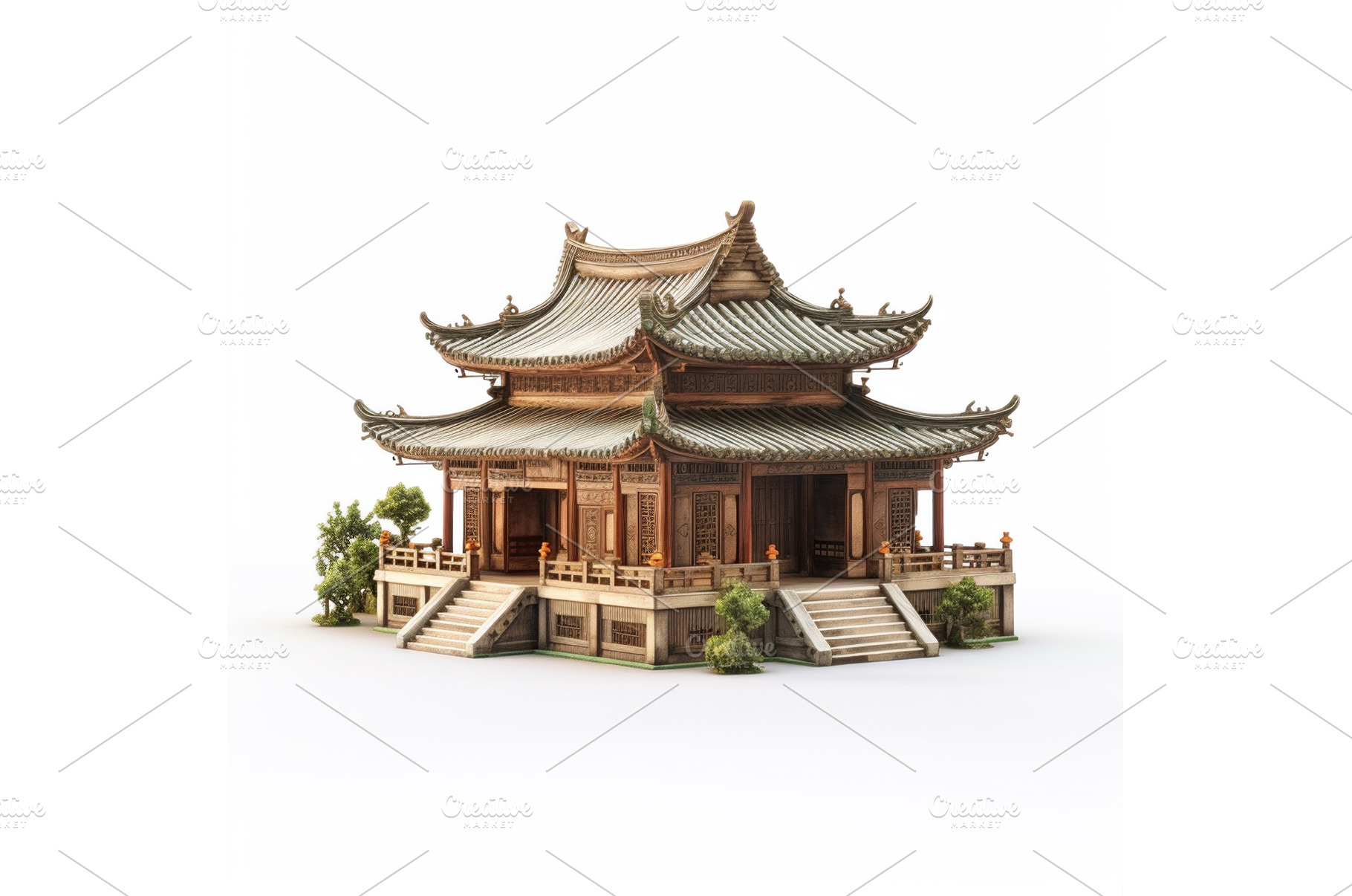 A model of an Asian pagoda, an Architecture Photo by Alena Stoyko design