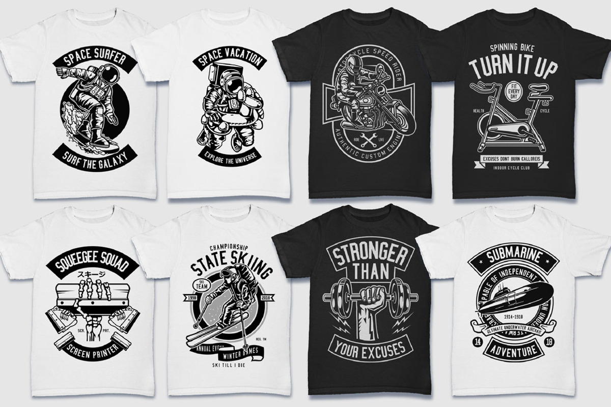 200 Vector Tshirt Designs ( B/W ), an Education Illustration by roach_graphic (Photo 23 of 27)