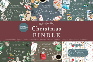 HOHOHO Christmas watercolor BUNDLE