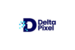 d letter pixel mark digital 8 bit, a Branding & Logo Template by VASTARD STUDIO