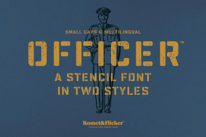 Officer - A Bold Stencil Font, a Sans Serif Font by Komet & Flicker