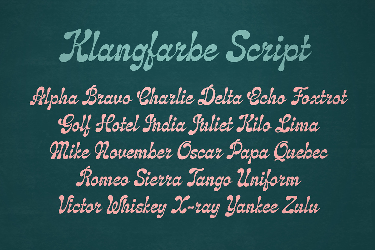 Klangfarbe Script Font, a Script Font by Mysterylab Designs (Photo 4 of 9)