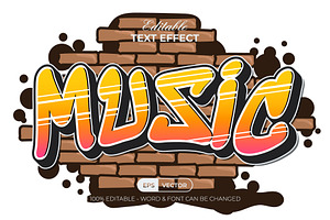 Music Text Effect Retro Style