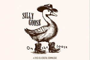 Silly Goose on the Loose PNG, Funny, an Illustration by SharpMarketplace