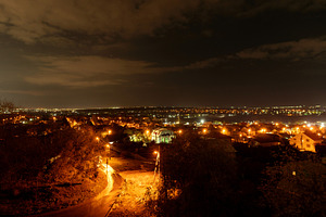 Night Cityscape with Illuminated Str, a Photo by Elena Vagengeim