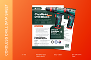 Cordless Drill Data Sheet, a Flyer Template by MMPixelCraft (Thumbnail 1 of 6)