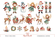Hello Winter Watercolor Clipart, an Illustration by MockupWizard (Thumbnail 2 of 5)