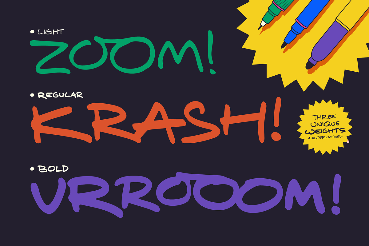 Craze Status: All Caps Comic Font, a Font by Wingsart Studio (Photo 4 of 13)