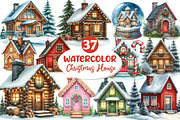 Christmas House Clipart, an Illustration by Dream Creation (Thumbnail 1 of 7)