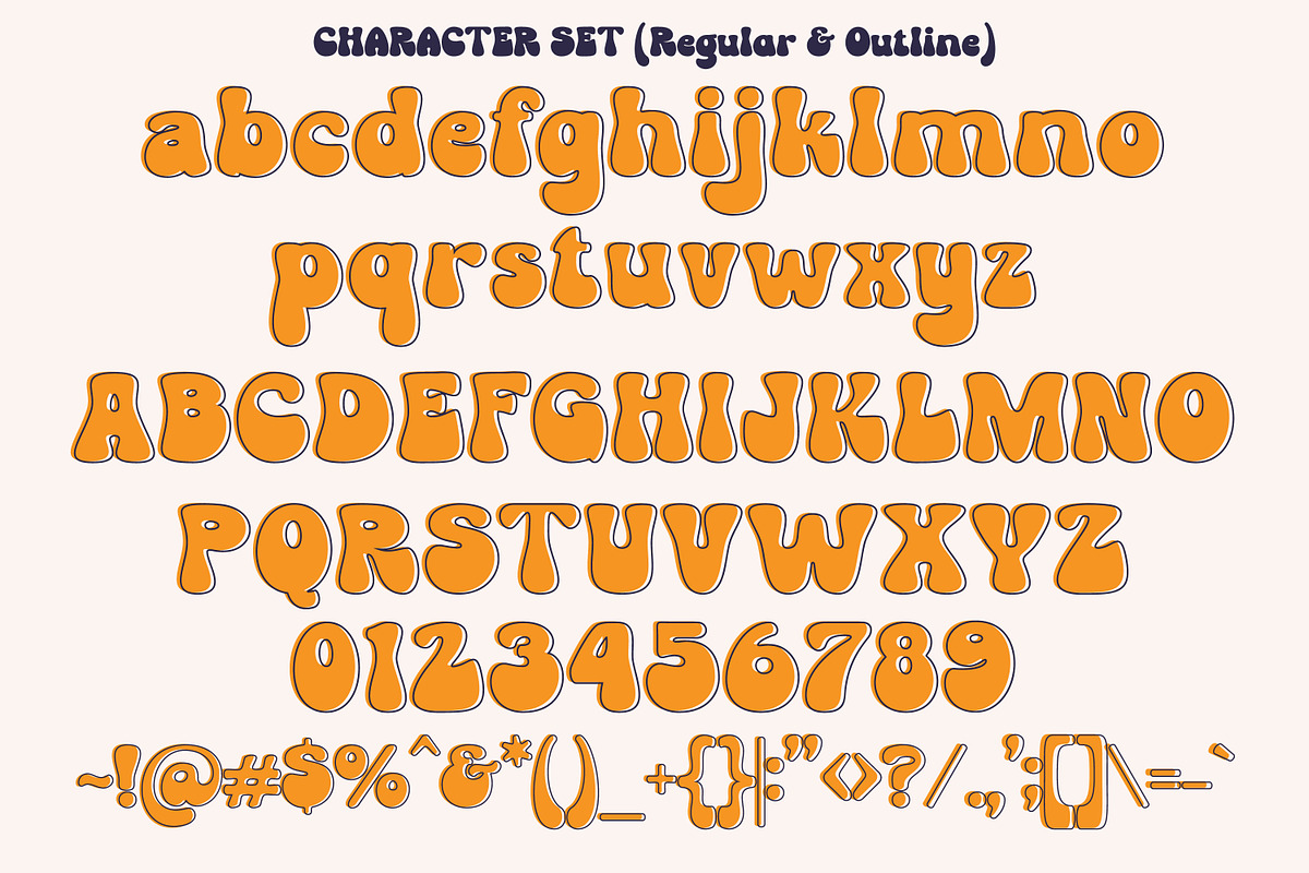 Groovy Orange - Groovy Retro, a Symbol Font by tebaltipislab (Photo 4 of 15)