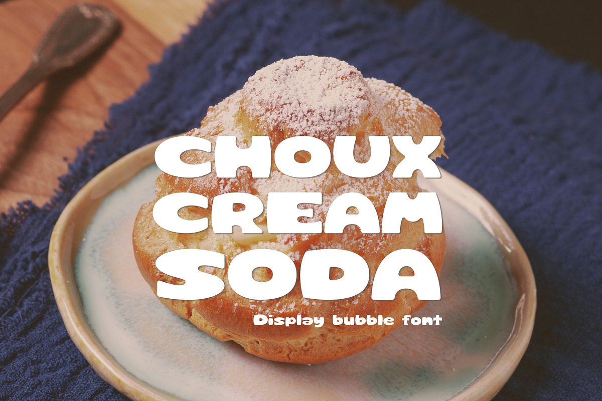 Retro Display Font-Choux Cream Soda, a Handwritten Font by ZoloDesignHub (Photo 1 of 9)