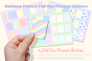 Printable Full Box Rainbow Stickers