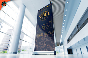 Gold Art Deco Gala Roll Up Banner