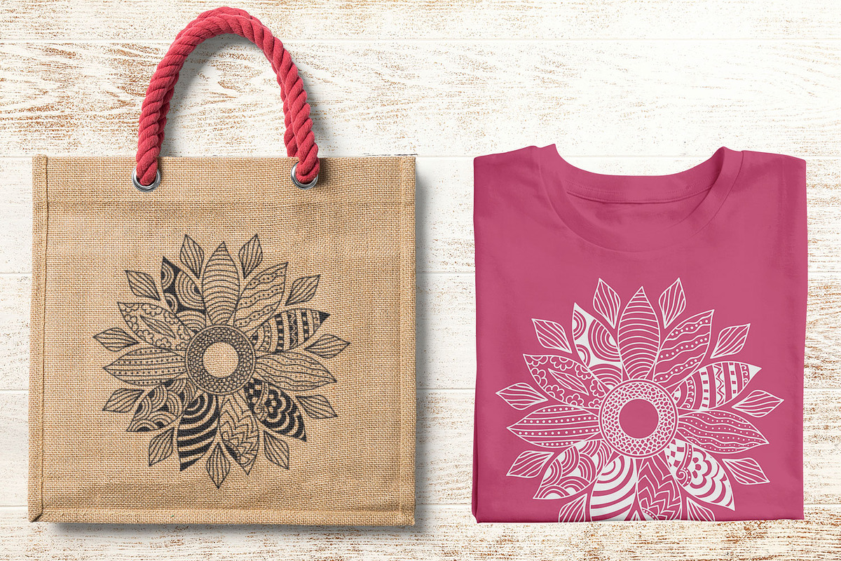 Sunflower Doodle Art Zentangle SVG, an Object Graphic by Dasagani (Photo 3 of 3)