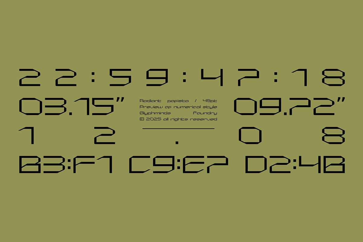 Futuristic Tech Font: Radiant Pafist, a Sans Serif Font by Glyphminds Studios (Photo 3 of 9)