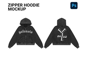 Zipper Hoodie Mockup