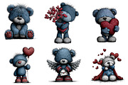 Whimsical Valentine Teddy Bear, an Illustration by CreationArt (Thumbnail 6 of 6)