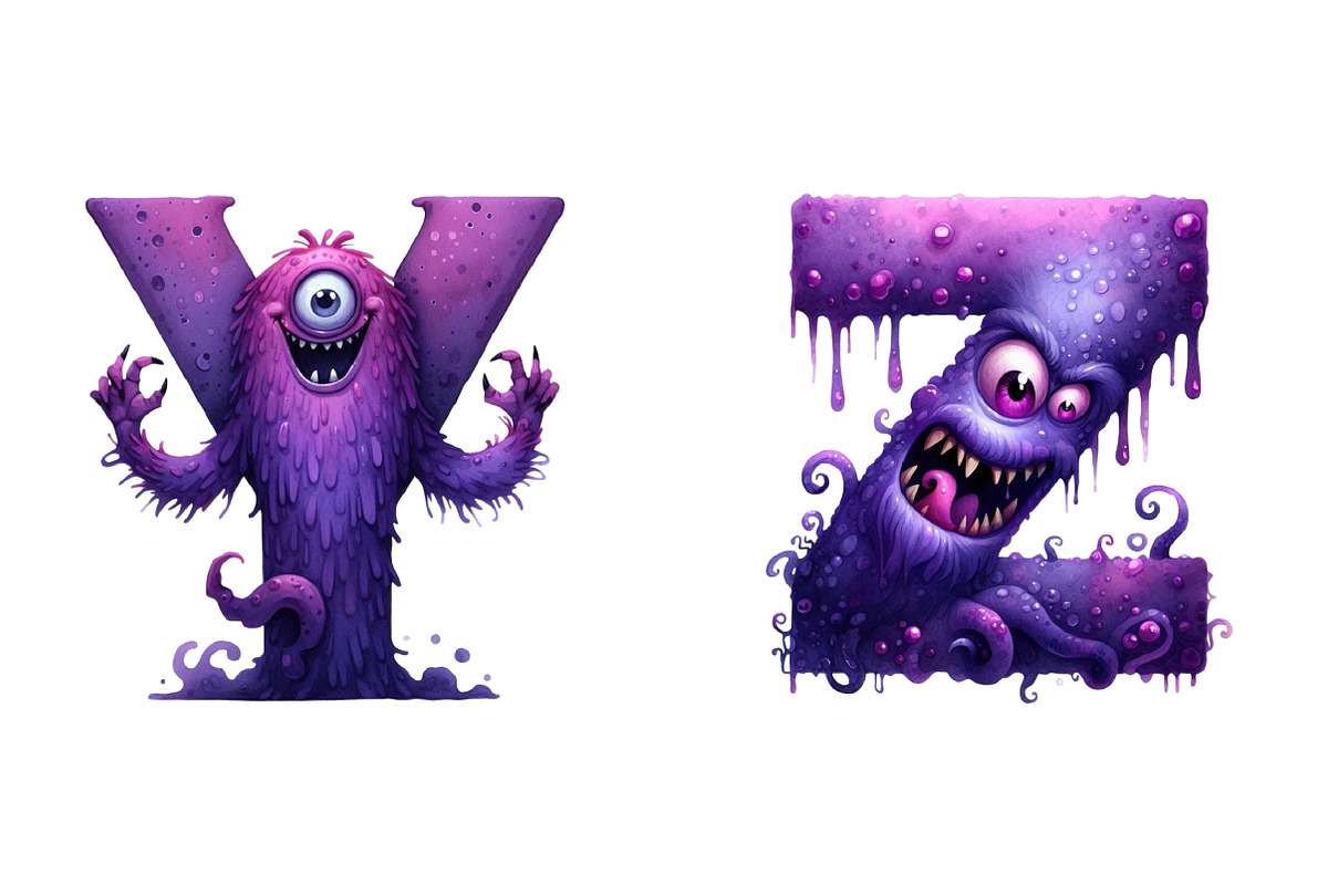Purple Halloween Monster Alphabet, an Illustration by DreamArtGraphic (Photo 5 of 5)