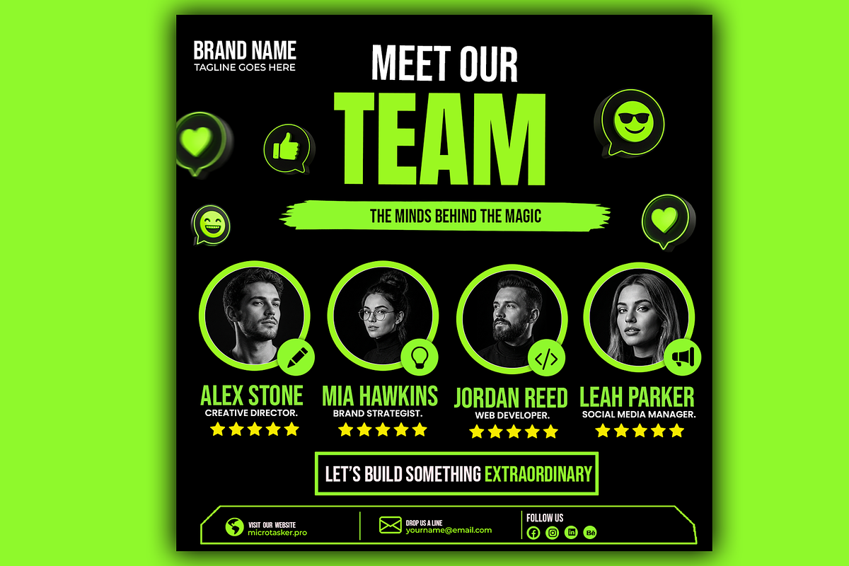 Meet The Team Poster Template, a Social Media Template by microtasker (Photo 1 of 2)