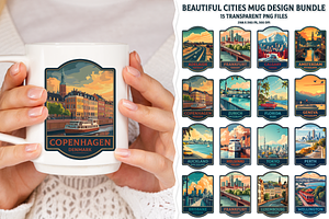 Beautiful Cities Mug Design Bundle