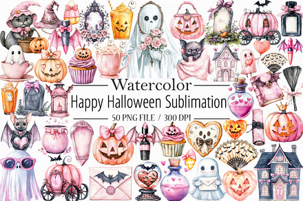 Happy Halloween Sublimation, an Illustration by Libby Wishes