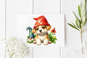 Watercolor Spring Puppy Lover Gnomes