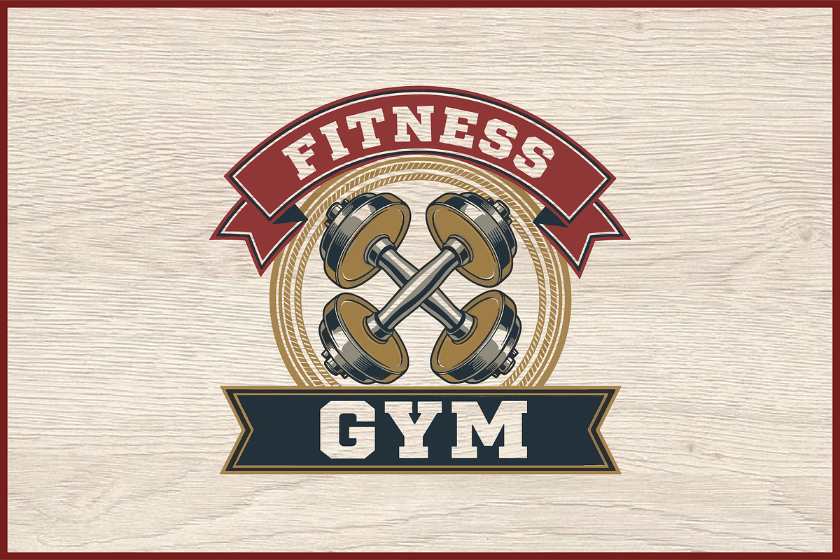 10 Vintage Gym Fitness Badge Logo, a Sport Illustration by Artivon (Photo 2 of 11)