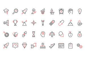 Productivity skill growth icons, a Finance Illustration by Lemberg Vector