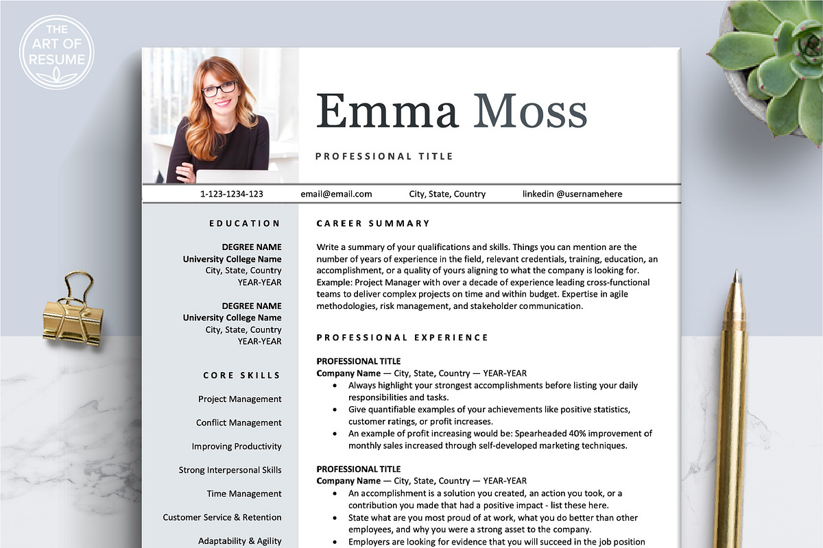 Professional Resume | CV Template, a Resume Template by The Art of Resume (Photo 1 of 8)