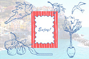 Amalfi coast hand-drawn clipart, a Decorative Illustration by CapriceMeDesigns (Thumbnail 17 of 17)