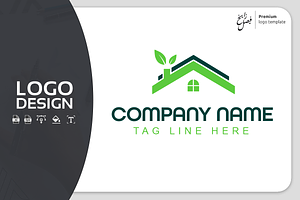 Green House Logo Template