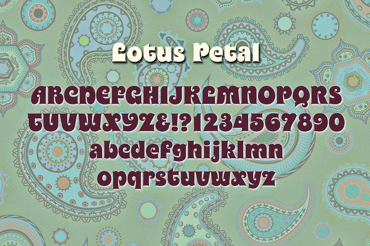 Lotus Petal Font, a Serif Font by Mysterylab Designs (Photo 2 of 5)
