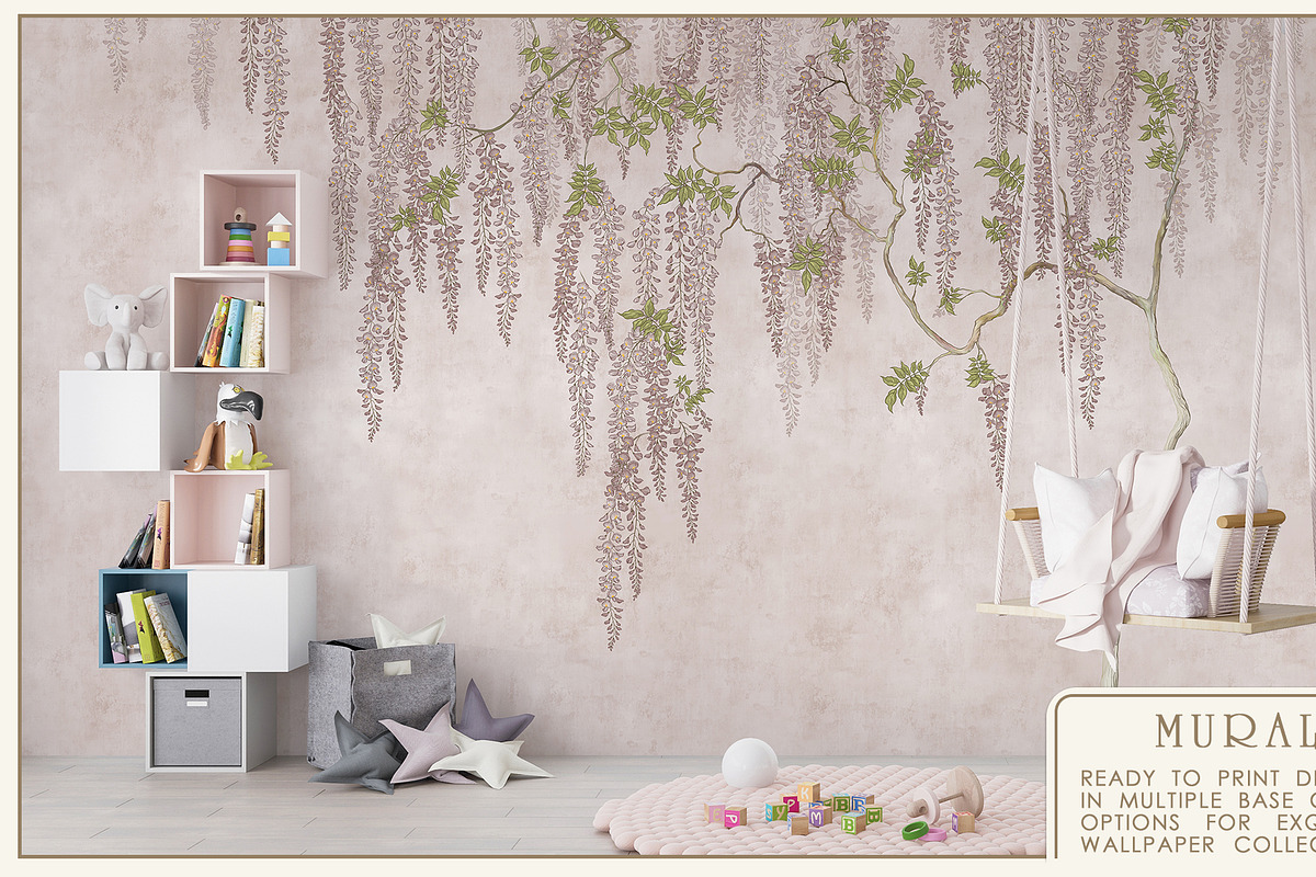Fresco collection Wisteria bloom, a Wallpaper Graphic by Natalia0307 (Photo 10 of 25)