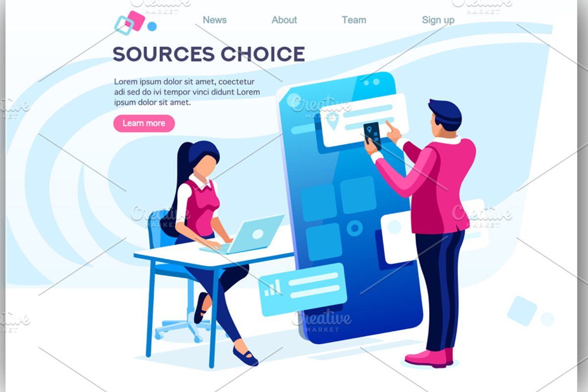 Table Technology Choosing, a Person Illustration by Aurielaki Stock Images