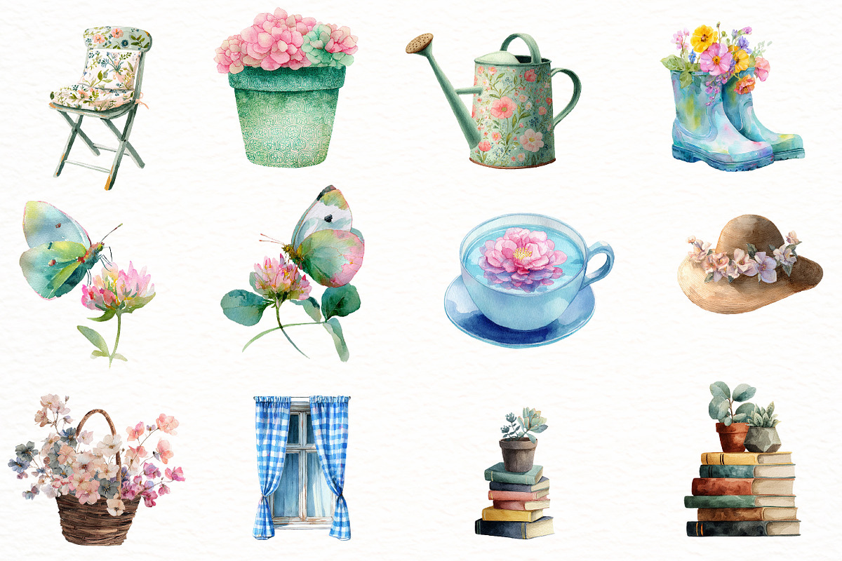 Whimsical Spring Gardening Clipart, an Illustration by Designworld (Photo 6 of 6)