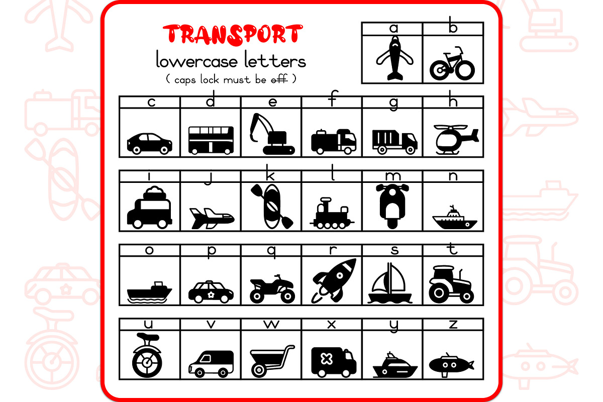 Transport Alphabet - Dingbat Font, a Symbol Font by WADLEN (Photo 3 of 7)