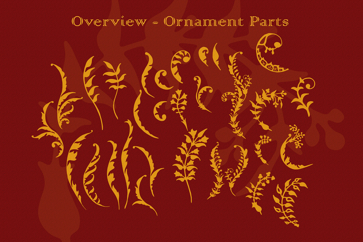 100 Retro Flower Ornaments, a Brush Add-On by xresch (Photo 7 of 12)