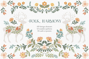 Folk Harmony – Folk Art Clipart, a Decorative Illustration by Jenny Quince