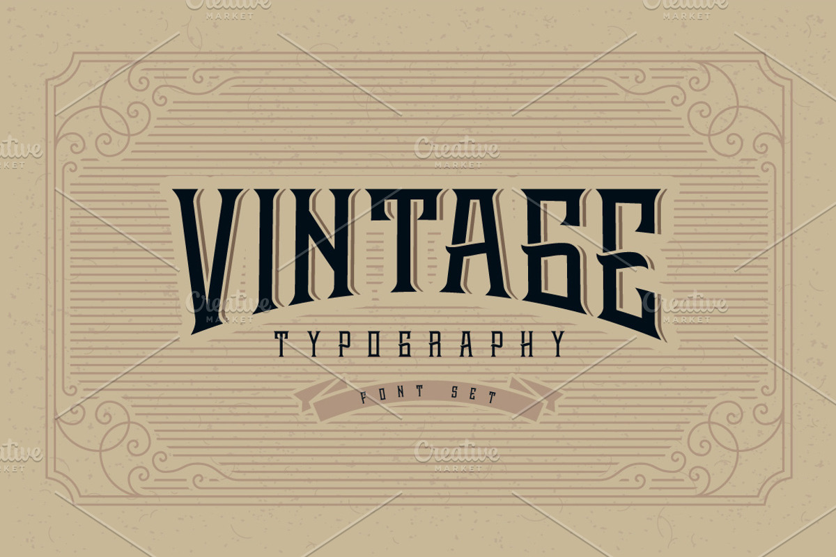 Whiskey label font + design elements preview 2