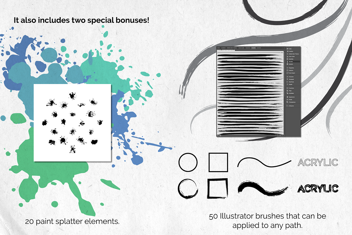 Vectorized Acrylic Brush Strokes, a Shape Add-On by Luis Batlle (Photo 4 of 4)