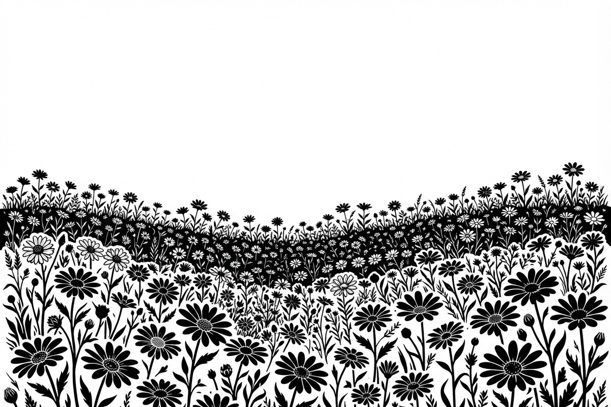 60 Daisy Flower Field Silhouette, a Seasonal Illustration by Amazin_art (Photo 5 of 35)