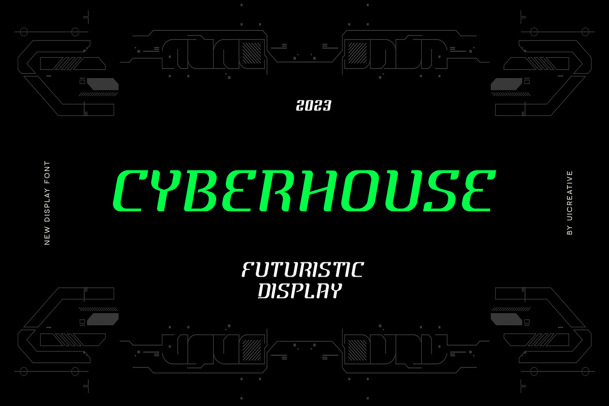 Cyberhouse Futuristic Display Font, a Serif Font by UICreative (Photo 1 of 13)