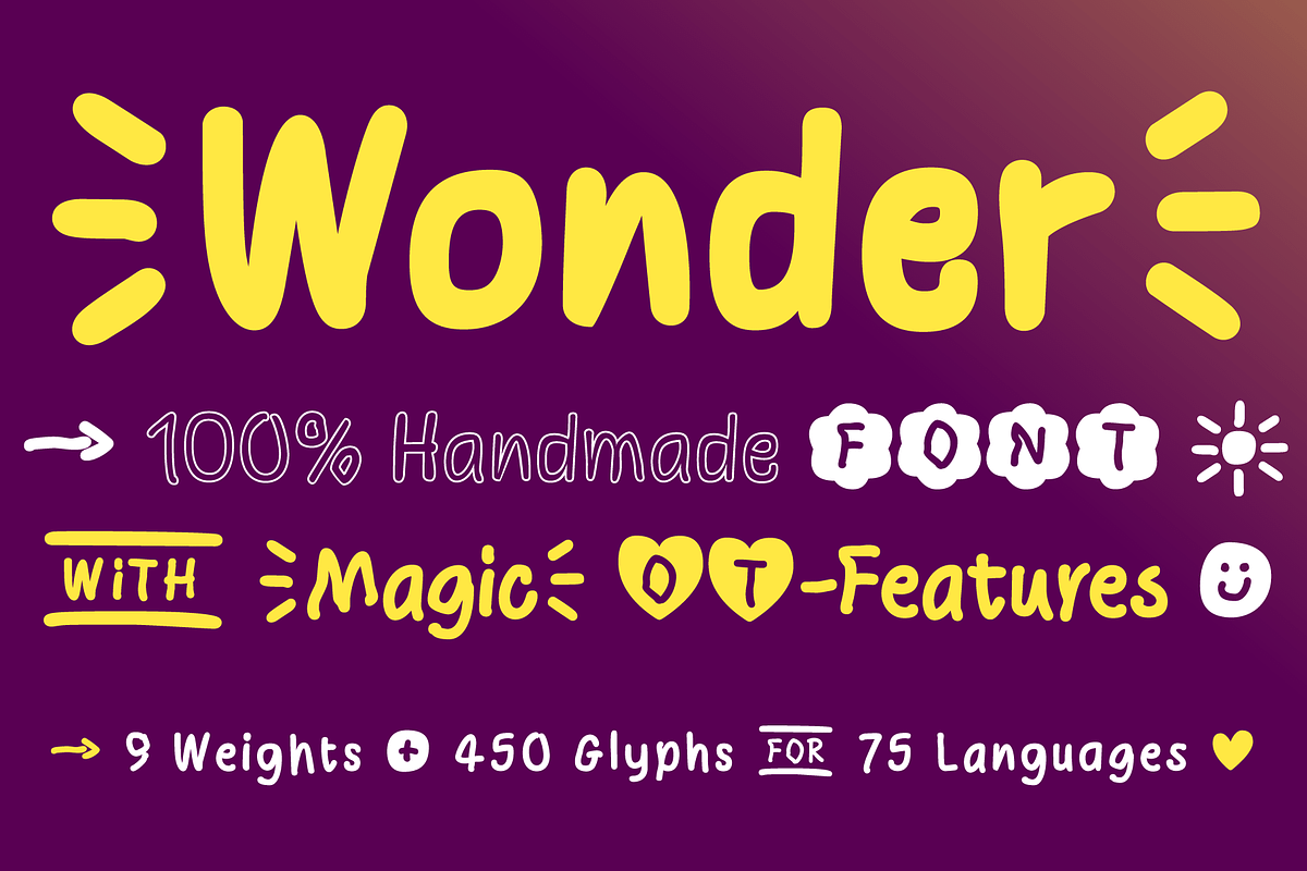 TYPEFACE Wonder Hand (9 Font Styles), a Handwritten Font by Typo Graphic Design (Photo 6 of 8)