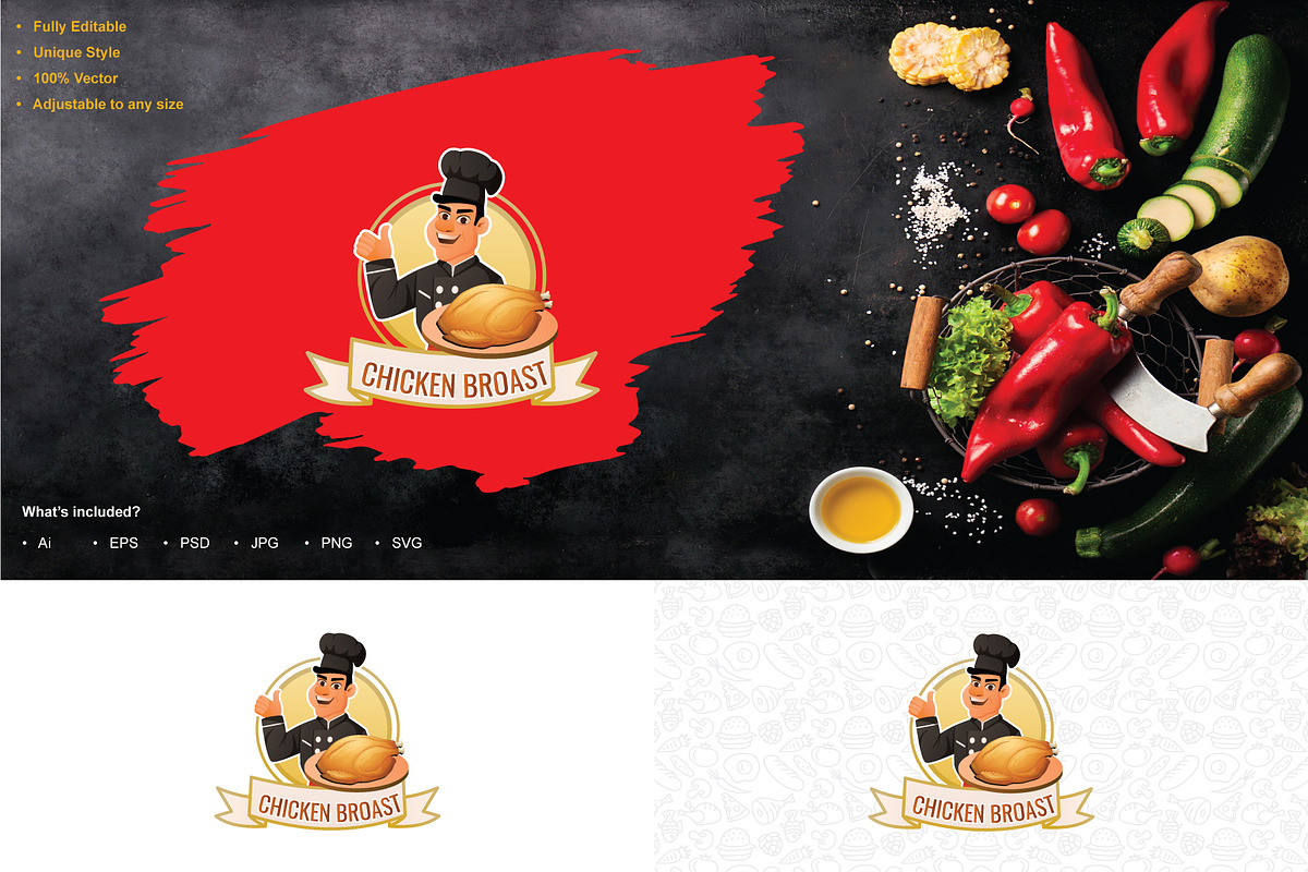 Chicken Broast Logo, an Object Graphic by Vector Stall | Creative Market