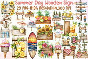Summer Day Wooden Sign Clipart, an Illustration by Sublimation Artist (Thumbnail 1 of 6)