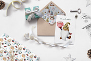 Sweet Christmas gnomes & pattern, an Illustration by SleptArt (Thumbnail 5 of 6)