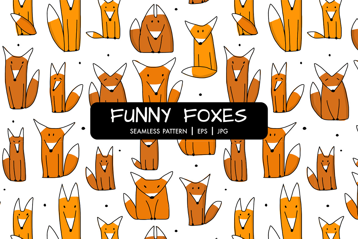 Funny foxes, seamless pattern, an Animal Illustration by Kudryashka (Photo 1 of 3)