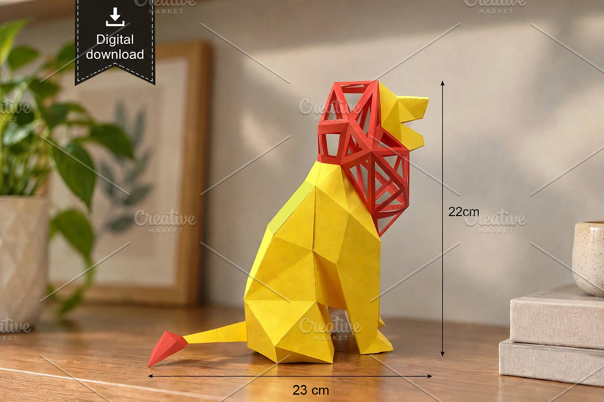 Lion Statue - 3d papercraft, a Card Template by PAPER amaze (Photo 4 of 4)